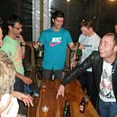Tolly explaining the rules of Flip Cup