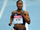 Carmelita Jeter wins 100m heat - 2011 Track Worlds