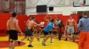 Men's freestyle playing basketball