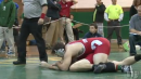 Colton Bigelow of Ocean Twp. tops Don Hamill of Wall to win the Mustang Classic at 220lbs