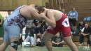Kyle Gora of Ocean Twp. defeats Ryan Medina of St. Peters Prep to win the Mustang Classic at 285lbs