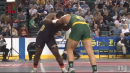 Jermaine Eluemunor of Morris Knolls defeats Beniah Harrigan of Piscataway in 4OT, 285lbs State Tournament semis
