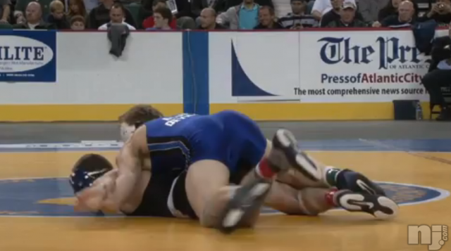 Philip Bakuckas of Hammonton defeats Robert Schlitt of Haddonfield, 160lb state tournament semifinals