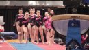 Grace Williams heads down the runway during 2012 Nastia Cup warmup
