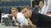 Gina Nuccio and Jay Clark watch NCAA podium training
