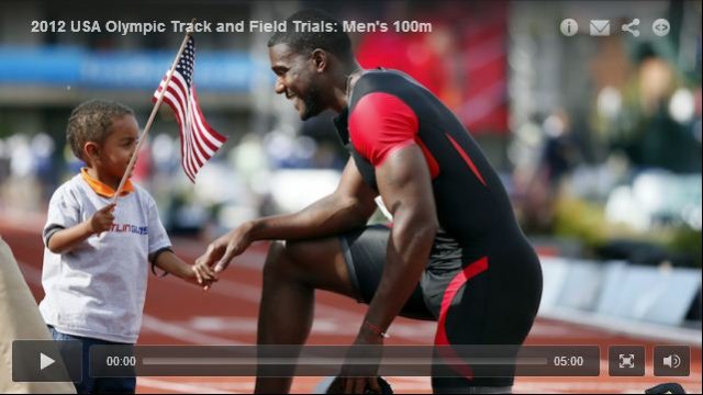 Justin Gatlin 9.80 Mens 100m Final - USA Olympic Track and Field Trials 2012