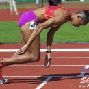 2012 Olympic Trials (Day 10): T'Erea Brown at the Start of the 400 Meter Hurdles