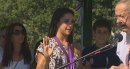 Rally for Aly:  Needham, MA welcomes its hometown golden girl, Aly Raisman, in a yellow Lamborghini
