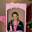 Hannah in her awesome homemade costume  Gymnast barbie