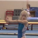 Rebecca Leach trainnig her floor routine