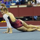 Oklahoma gymnast  Keeley Kmieciak at the Metroplex Challenge