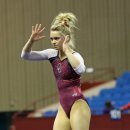 Oklahoma gymnast Haley Scaman at the Metroplex Challenge