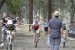 Chaos at the Pro Women's finish.  Lapped rider, guy standing on in the middle, no finish line....