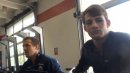 Reece Humphrey and David Taylor bike racing