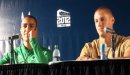 Ashton Eaton celebrates & describes WR with Trey Hardee at 2012 US Olympic Trials